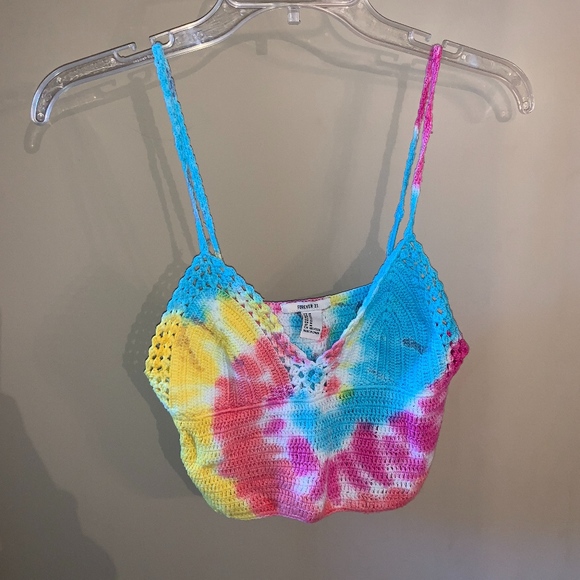 Tie Dye Knit Crop Top - Picture 1 of 3